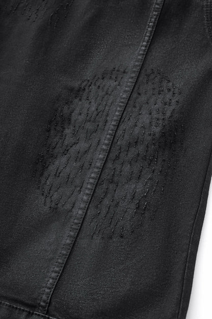 Obsidian Distressed Denim Jacket BLACK