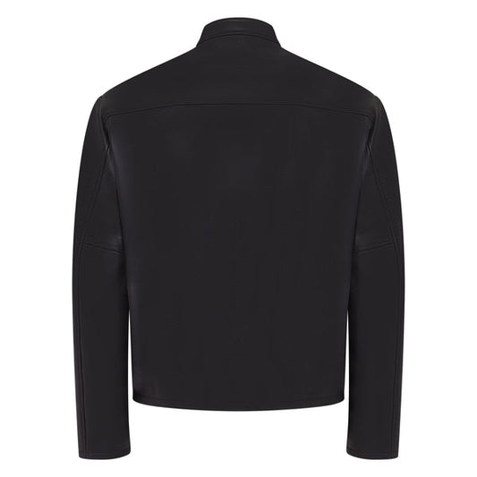 Kashani Black Pirarucu Fish / Lambskin Leather Jacket - Dudes Boutique