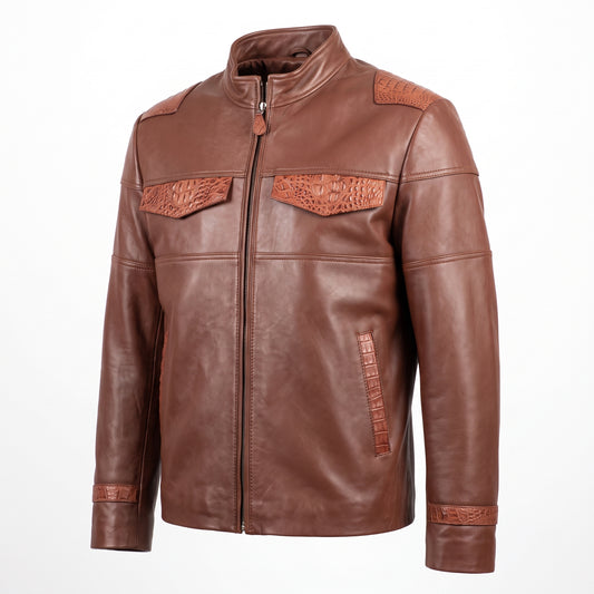 G Gator - 2003 Cognac Crocodile Skin Jacket