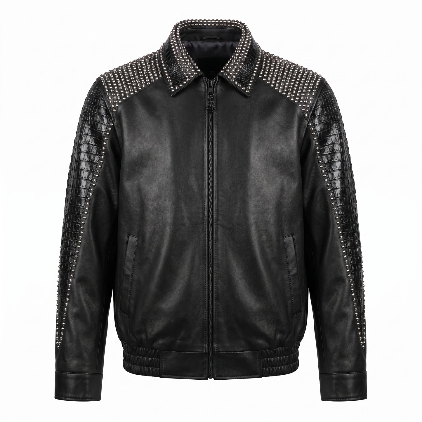 G Gator - Black Studded Crocodile Jacket