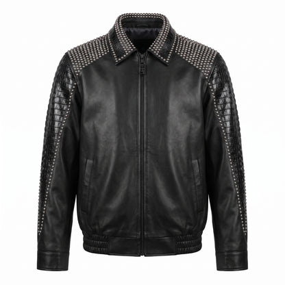 G Gator - Black Studded Crocodile Jacket