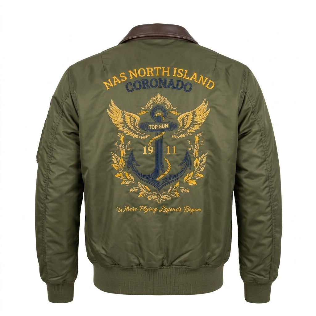Top Gun Nas Coronado Bomber Jacket - Olive