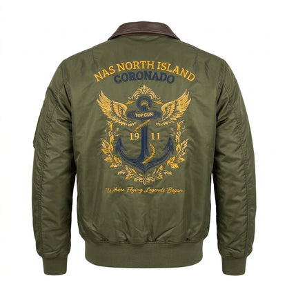 Top Gun Nas Coronado Bomber Jacket - Olive