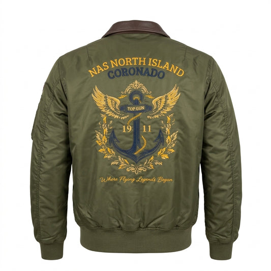 Top Gun Nas Coronado Bomber Jacket - Olive