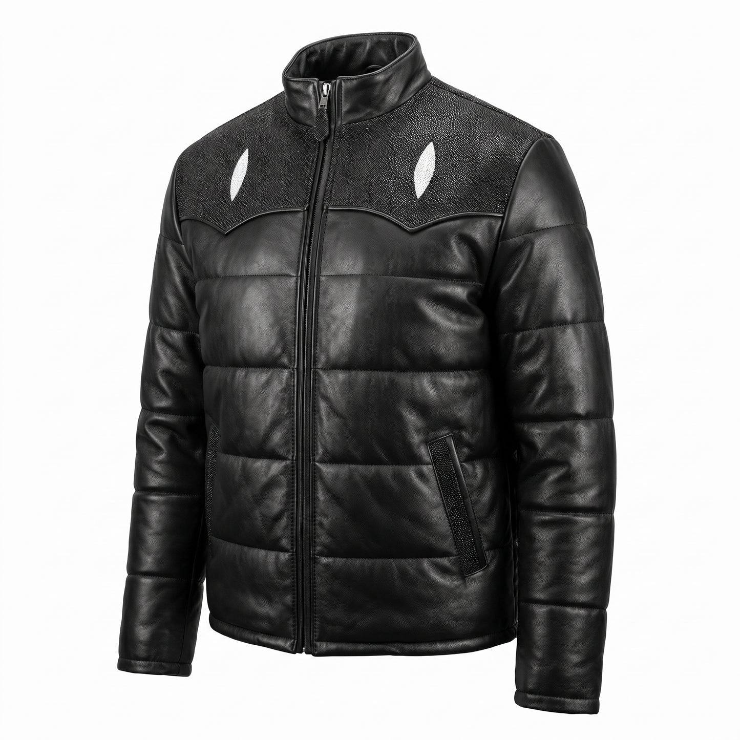 G-Gator Stingray/Lambskin Quilted Biker Jacket