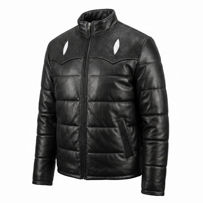G-Gator Stingray/Lambskin Quilted Biker Jacket