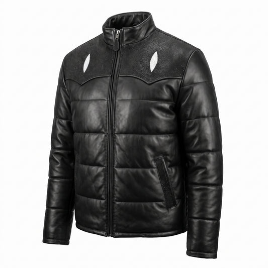 G-Gator Stingray/Lambskin Quilted Biker Jacket