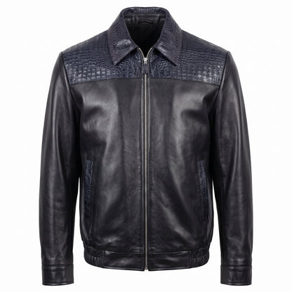 G Gator - Navy Horn Back Crocodile and Lambskin Jacket