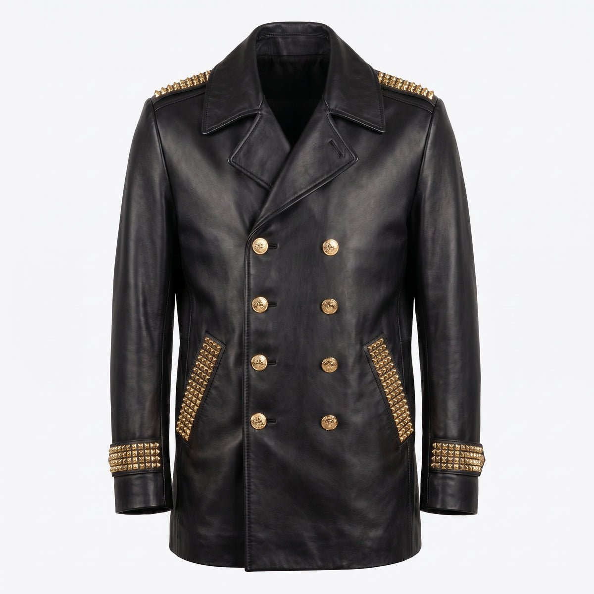 G-Gator - Studded Double-Breasted Leather Jacket