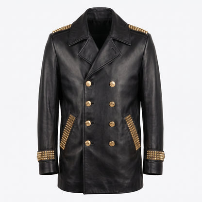 G-Gator - Studded Double-Breasted Leather Jacket