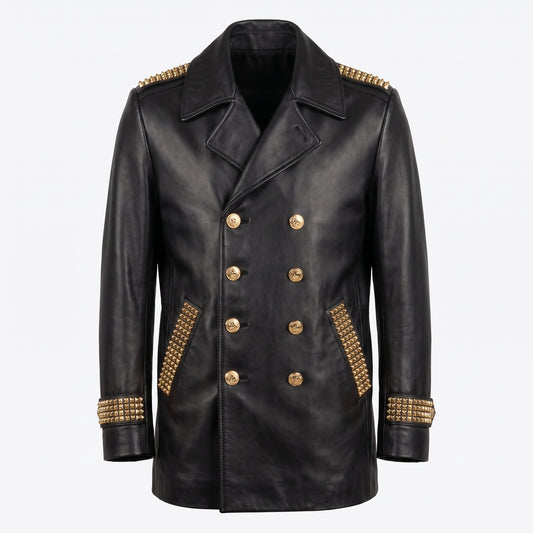 G-Gator - Studded Double-Breasted Leather Jacket