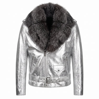 G-Gator Silver Coyote/Lambskin Biker Jacket