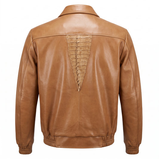 G-Gator Dune Crocodile/Cowhide Bomber Jacket