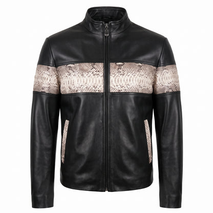 G-Gator Natural Python/Lambskin Motorcycle Jacket