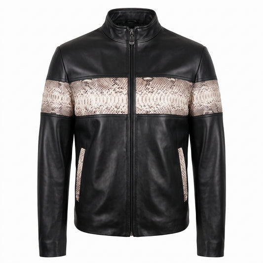 G-Gator Natural Python/Lambskin Motorcycle Jacket