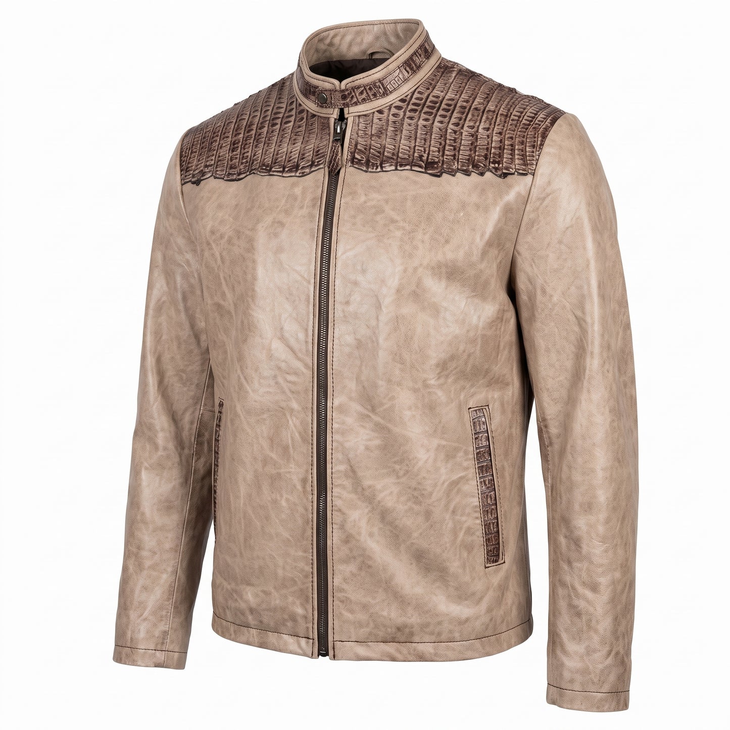 G-Gator Cookies & Cream Crocodile Biker Jacket