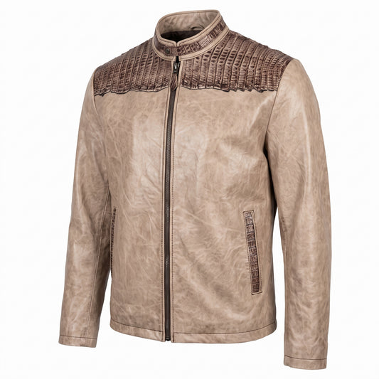 G-Gator Cookies & Cream Crocodile Biker Jacket