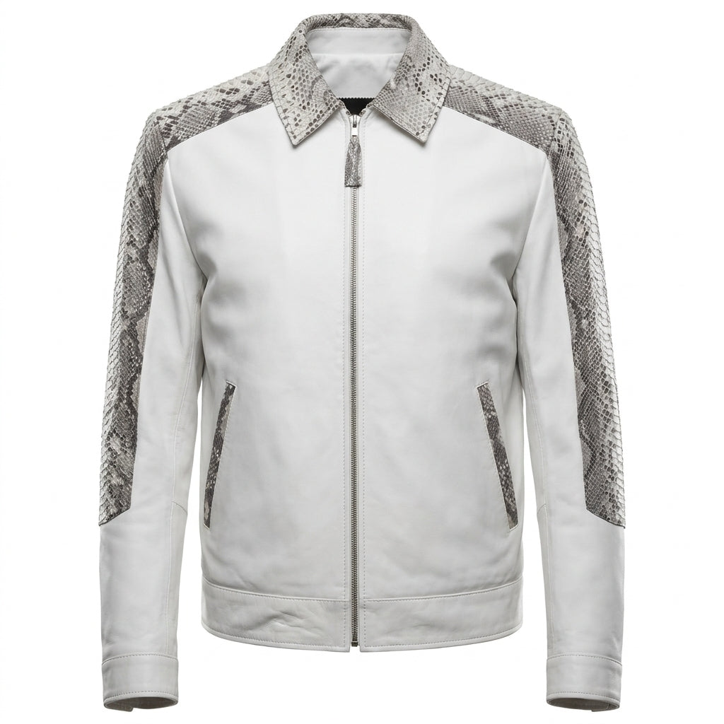 G-Gator White Python/Lambskin Blouson Jacket