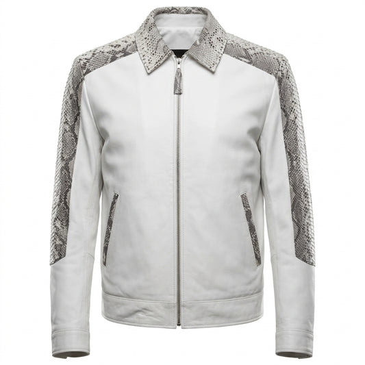 G-Gator White Python/Lambskin Blouson Jacket