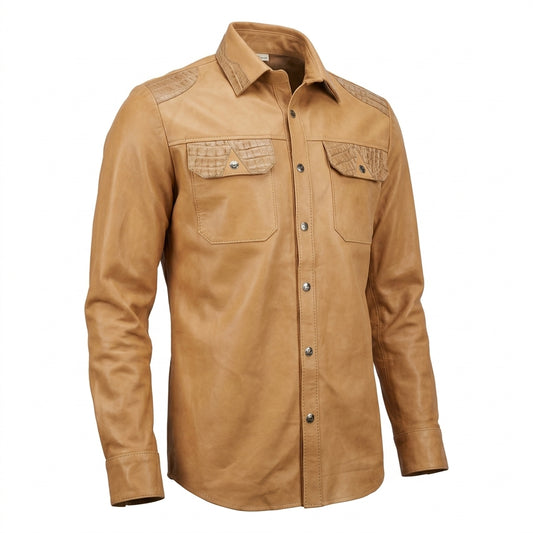 G-Gator - Lambskin Button-Up Shirt w/ Gator Pockets