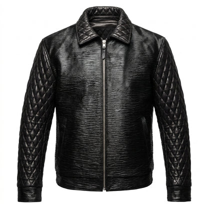 Kashani Midnight Black Quilted Full Pony Bomber Jacket
