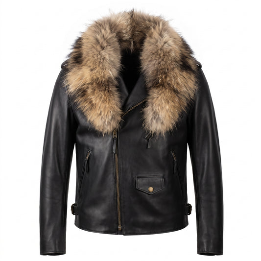 G-Gator Black/Natural Coyote/Cowhide Biker Jacket