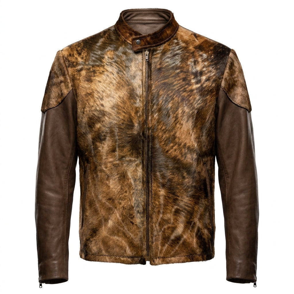 G-Gator Natural Pony Hair/Lambskin Racer Jacket