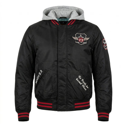 Top Gun "No Points For Second Place" Bomber Jacket - Black