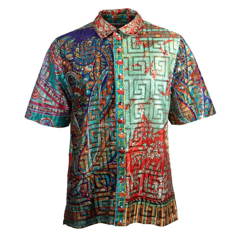 Prestige Lace Linen Royal Paisley Button Up Shirt - Dudes Boutique