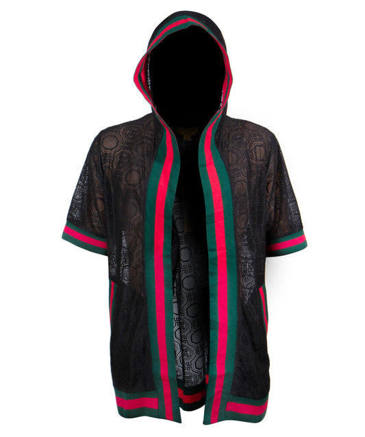 Prestige Black Lace Hooded Cardigan - Dudes Boutique