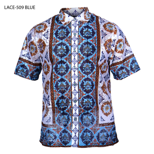 Prestige LACE-509 Blue Lace Shirt