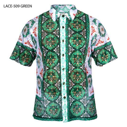 Prestige LACE-509 Green Lace Shirt