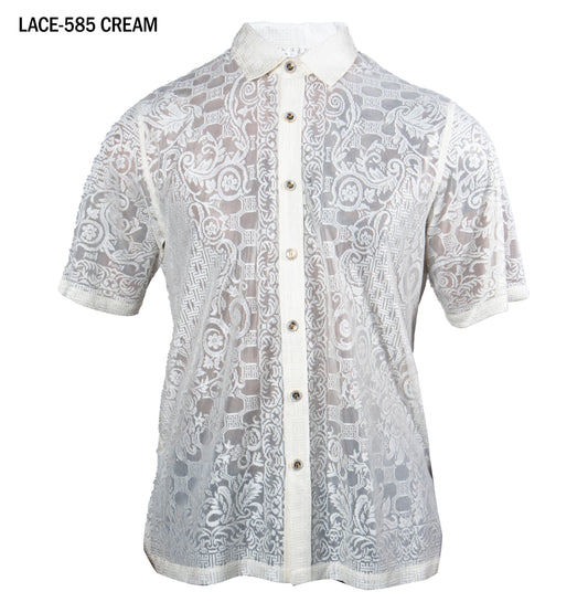Prestige LACE-585 Cream Lace Shirt