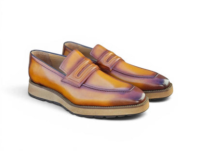Leather Penny Loafer in Chunky Sole