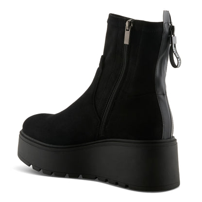 Azura Melovessa black microsuede wedge ankle boot