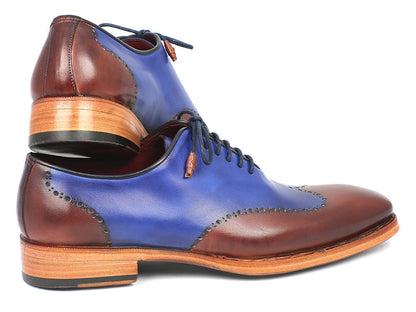 Paul Parkman Men's Wingtip Oxford Goodyear Welted Blue & Brown