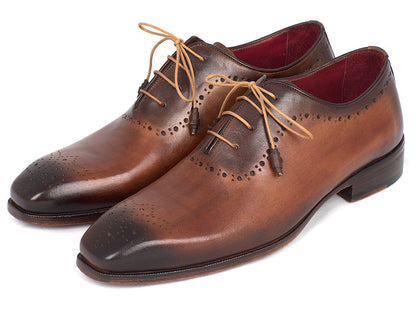 Paul Parkman Men's Brown & Camel Medallion Toe Oxfords