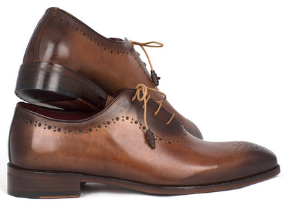 Paul Parkman Men's Brown & Camel Medallion Toe Oxfords