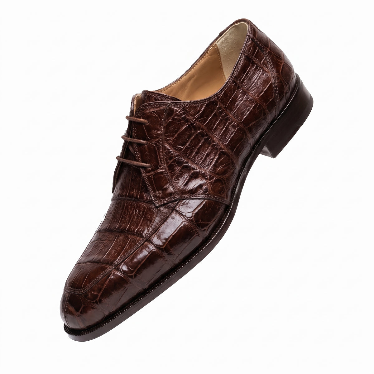 Mauri 1000/3 Chocolate Brown Baby Crocodile Dress Shoes