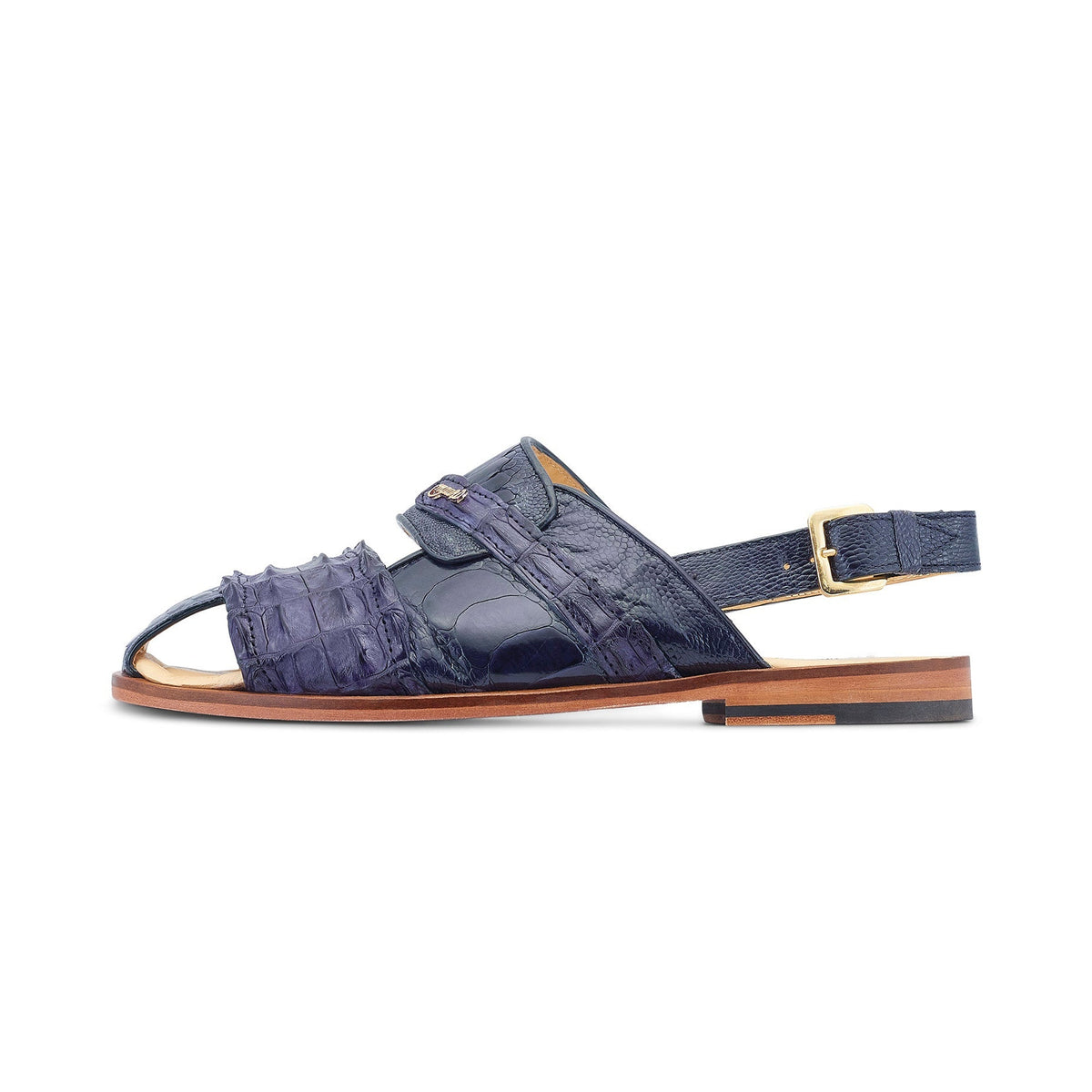 Mauri Bali 5171 Men's Shoes Wonder Blue Exotic Ostrich / Hornback Sandals - Dudes Boutique
