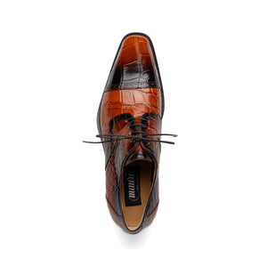 Mauri 1087/2 Flawless Alligator Cap Toe Derby Cognac / Dirty Gold - Dudes Boutique