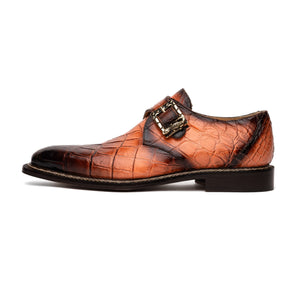 MAURI 3281/2 NITTI PEACH & T.MORO ALLIGATOR MONK-STRAP DRESS SHOES - Dudes Boutique