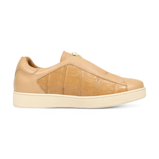 Mauri Regata 8478/14 Dune Crocodile / Nappa Leather Slip-On Sneakers - Dudes Boutique