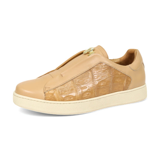 Mauri Regata 8478/14 Dune Crocodile / Nappa Leather Slip-On Sneakers - Dudes Boutique