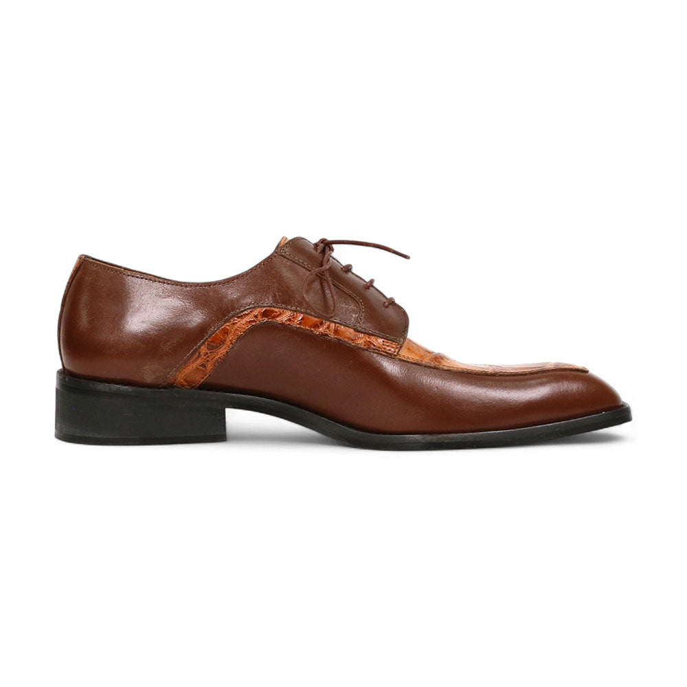 Mauri Arsenal 4642/9 Gold Calfskin/Alligator Shoes - Dudes Boutique