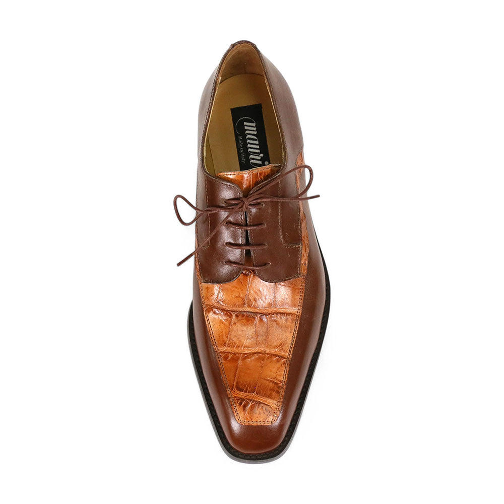 Mauri Arsenal 4642/9 Gold Calfskin/Alligator Shoes - Dudes Boutique