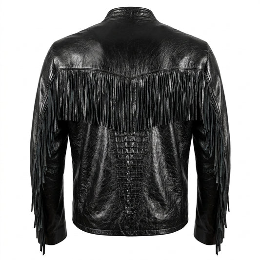 G-Gator Adult Gator Black Tassle Bomber Jacket