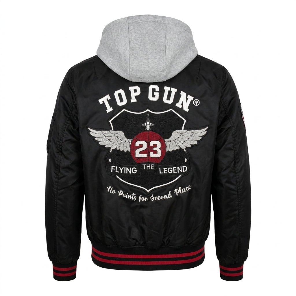 Top Gun "No Points For Second Place" Bomber Jacket - Black