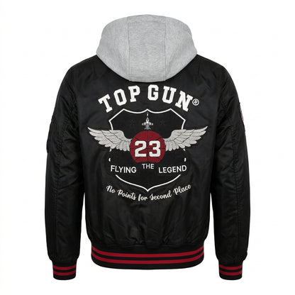Top Gun "No Points For Second Place" Bomber Jacket - Black