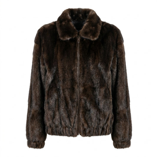 Kashani Men's Sable Fur Bomber Jacket